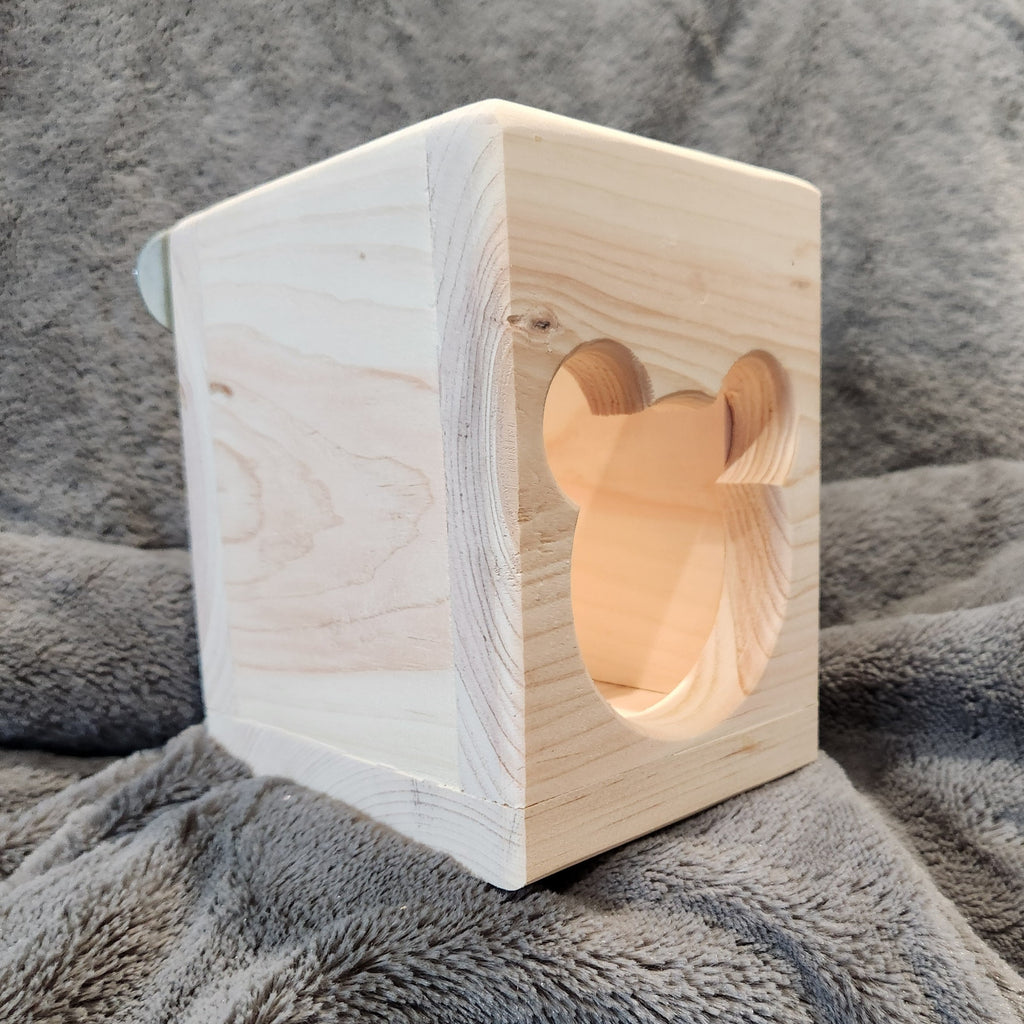 Chinchilla Hanging Hay Feeder Box Extra Slim with Chinchilla Face Feeder Cut Out Hardware Included