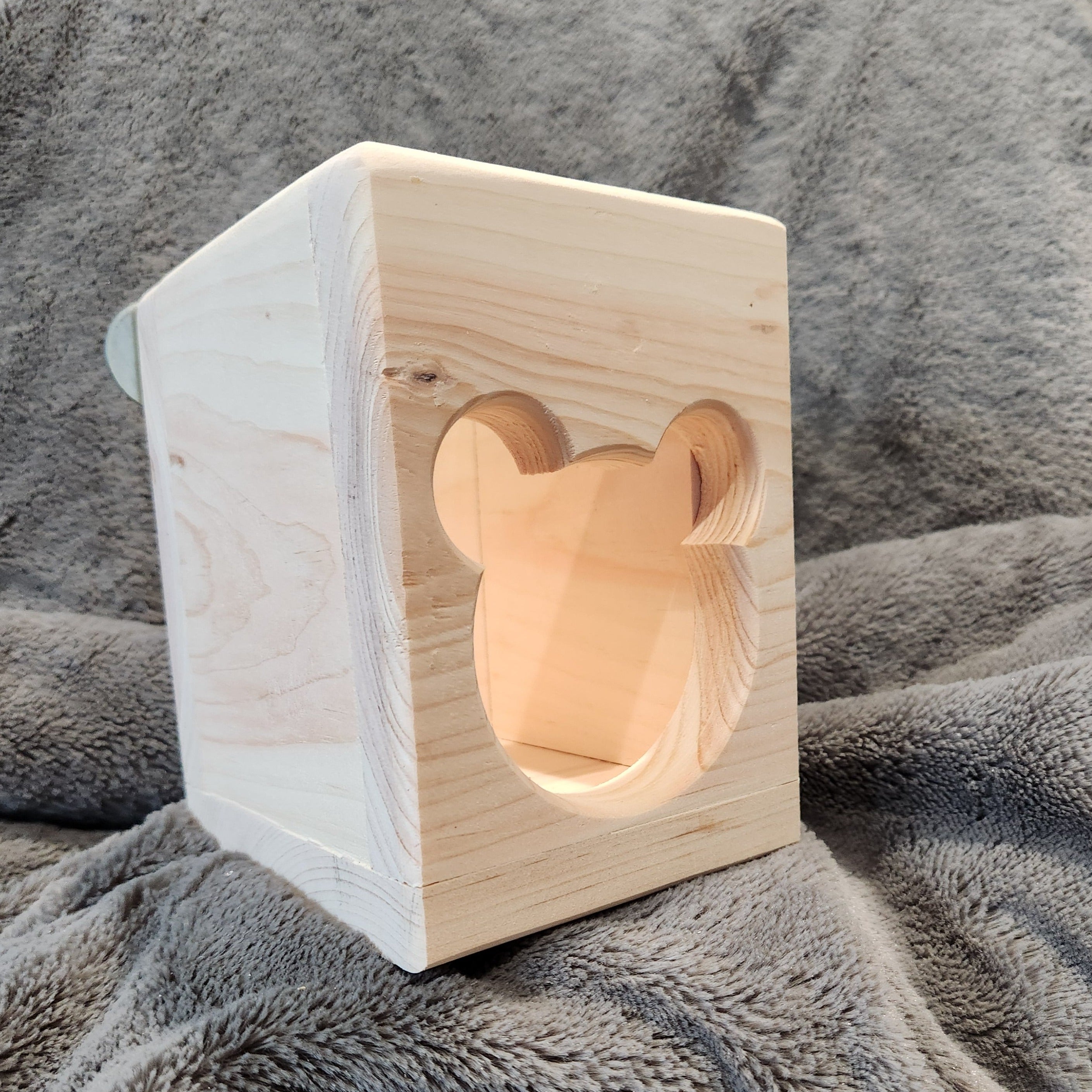 Chinchilla Hanging Hay Feeder Box Extra Slim with Chinchilla Face Feeder Cut Out Hardware Included