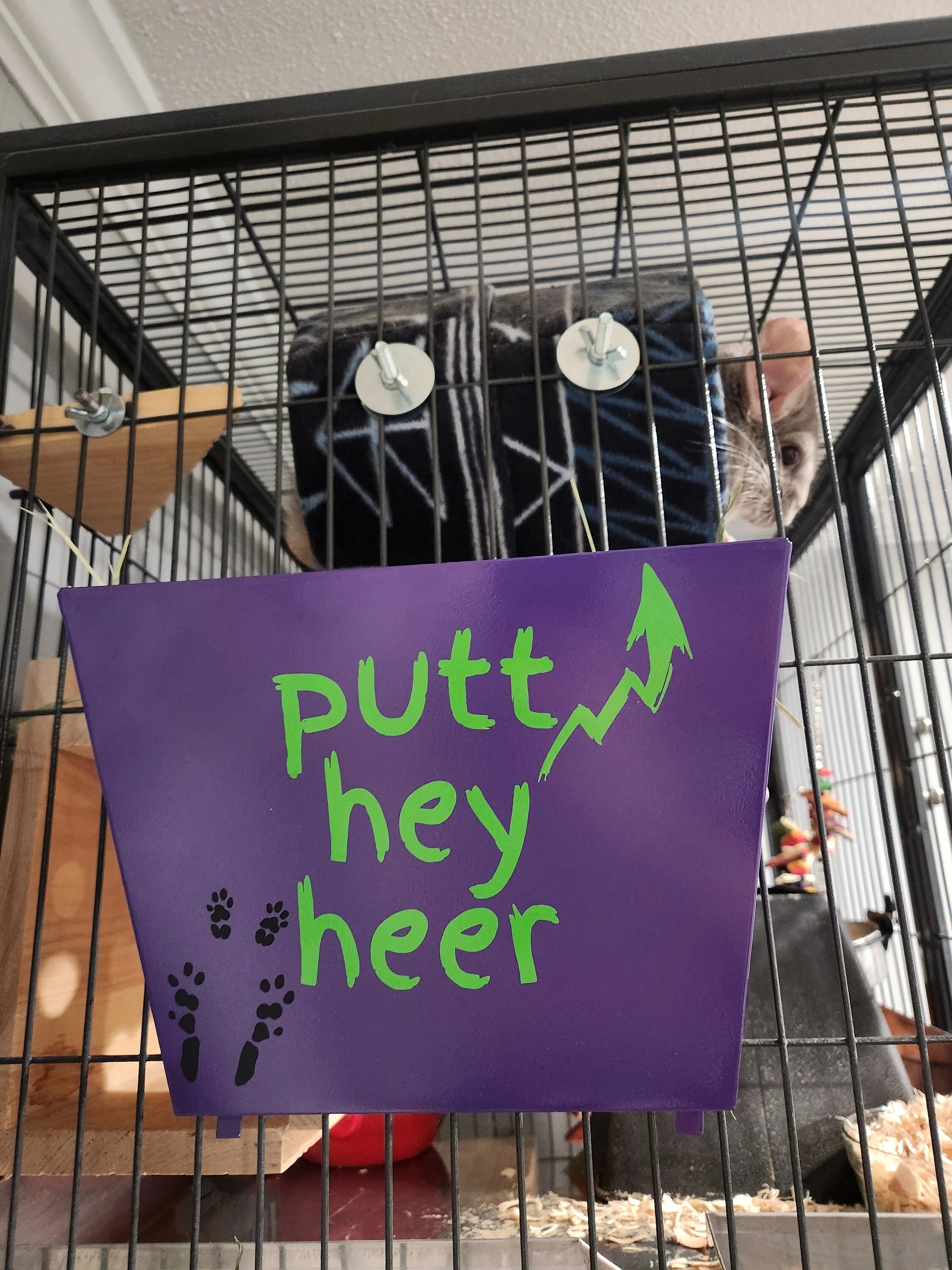 Chinchilla Hanging Metal Hay Feeder, Hanging Hay Rack Feeder For Outside Cage