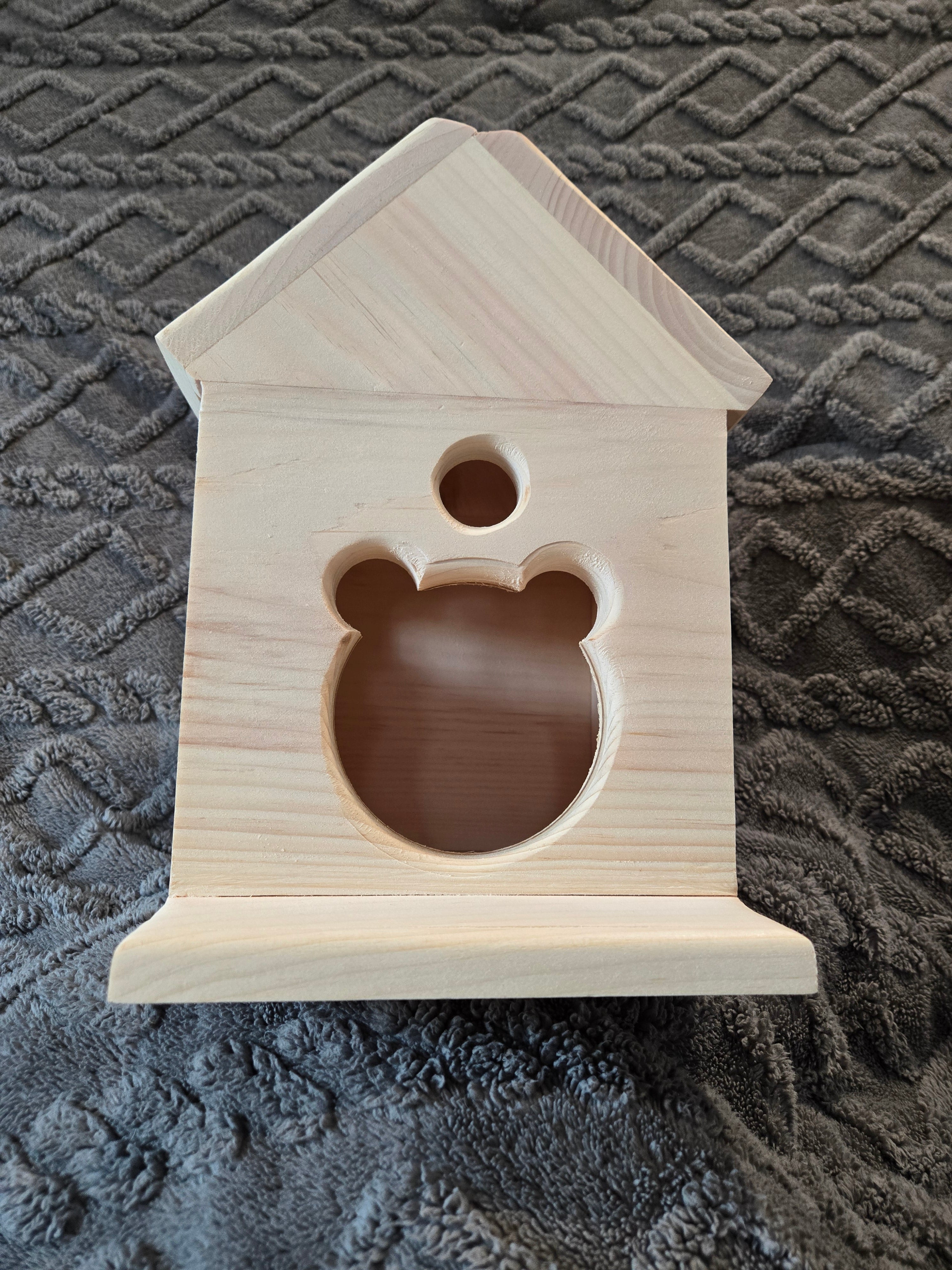 Chinchilla Hanging Treehouse with Front Ledge, Side Cage Mount Kiln Dried Pine Hardware Incl.