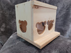 Chinchilla Hay Feeder Box with 4 Chinchilla Face Feeder Cut Outs and Flip Open Top 10" x 8" x 7.5" with LeChinchilla Hay Feeder Boxdge Tray and Back Mounts Hardware